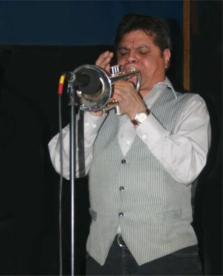 Robert 'The Quarter Moon' Ortiz Austin Texas Blues, Jazz and R&B Trumpet player with Diamond Simon and the Roughcuts